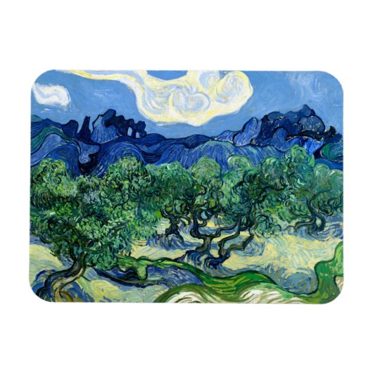 Vincent van Gogh, Olijfbomen met de Alpilles Magneet (Horizontaal)