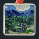Vincent van Gogh - Olijfbomen met de Alpilles Metalen Ornament<br><div class="desc">Olijfbomen met de Alpilles in the Background - Vincent van Gogh,  1889</div>