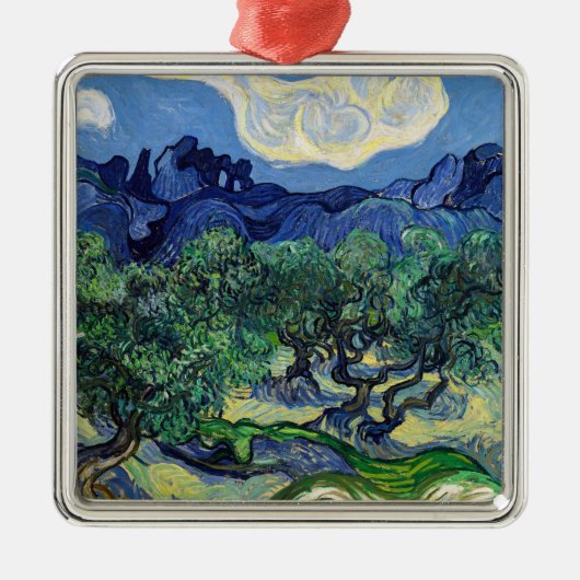 Vincent van Gogh - Olijfbomen met de Alpilles Metalen Ornament (Voorkant)