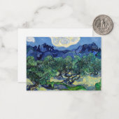 Vincent van Gogh - Olijfbomen met de Alpilles Notitiekaartje (Voorkant / Achterkant in situ)