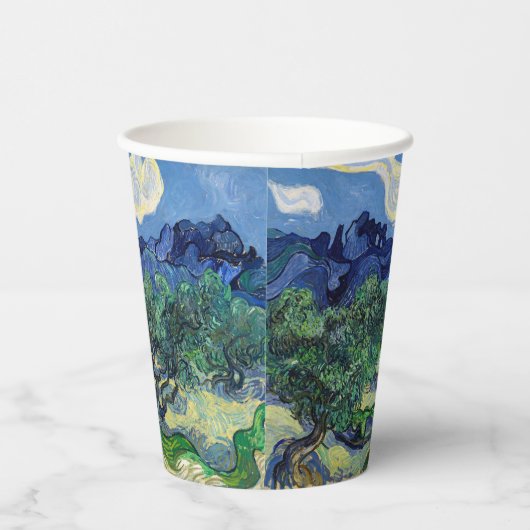 Vincent van Gogh - Olijfbomen met de Alpilles Papieren Bekers (Rechts)