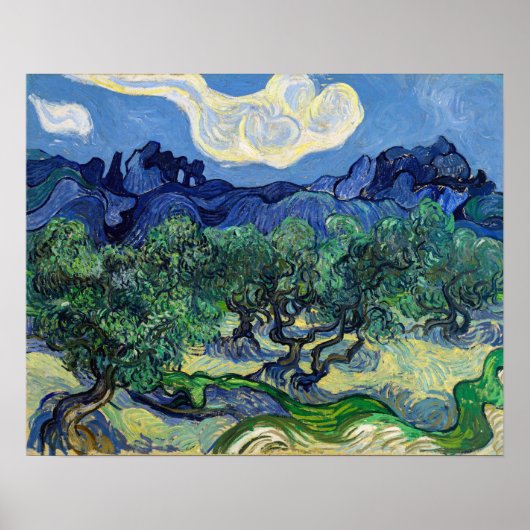Vincent van Gogh - Olijfbomen met de Alpilles Poster (Voorkant)