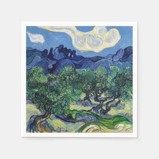 Vincent van Gogh - Olijfbomen met de Alpilles Servet (Voorkant)