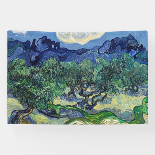 Vincent van Gogh - Olijfbomen met de Alpilles Spandoek (Horizontaal)