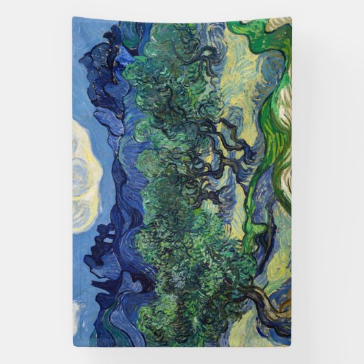 Vincent van Gogh - Olijfbomen met de Alpilles Spandoek (Verticaal)