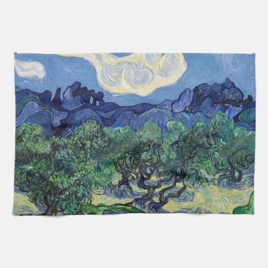 Vincent van Gogh - Olijfbomen met de Alpilles Theedoek (Horizontaal)