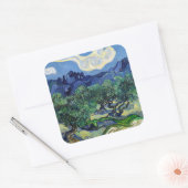 Vincent van Gogh - Olijfbomen met de Alpilles Vierkante Sticker (Envelop)