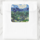 Vincent van Gogh - Olijfbomen met de Alpilles Vierkante Sticker (Tas)