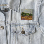 Vincent van Gogh - Olijfbomen Vierkante Button 5,1 Cm (In situ)