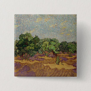 Vincent van Gogh - Olijfbomen Vierkante Button 5,1 Cm
