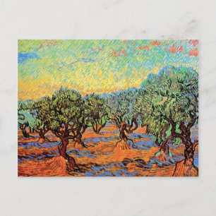 Vincent Van Gogh - Olijfboomgaard met oranje lucht Briefkaart