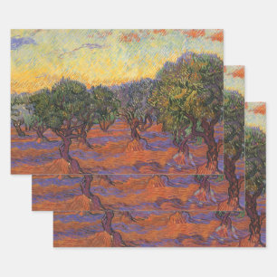 Vincent van Gogh - Olijfboomgaard, oranje lucht Inpakpapier Vel
