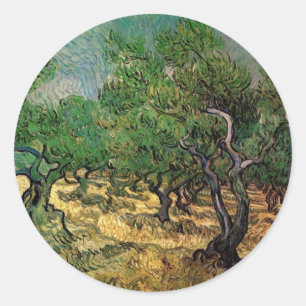 Vincent van Gogh - Olijfboomgaard Ronde Sticker