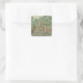 Vincent Van Gogh | Olijfboomgaard Vierkante Sticker (Tas)