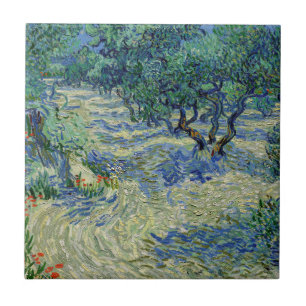 Vincent van Gogh - Olijfgaard: Helderblauwe Lucht Tegeltje