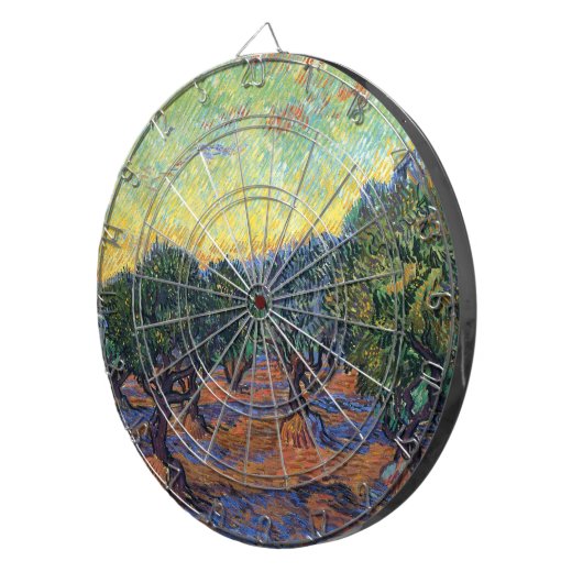 Vincent van Gogh Olijfgaard Impressionisme Kunst Dartbord (Voorkant Rechts)