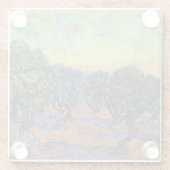 Vincent van Gogh Olijfgaard Impressionisme Kunst Glazen Onderzetter (Achterkant)