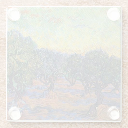 Vincent van Gogh Olijfgaard Impressionisme Kunst Glazen Onderzetter (Achterkant)