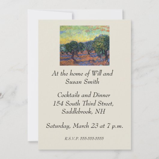 Vincent van Gogh Olijfgaard Impressionisme Kunst Kaart (Achterkant)