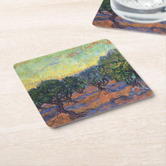 Vincent van Gogh Olijfgaard Impressionisme Kunst Kartonnen Onderzetters (Schuin)