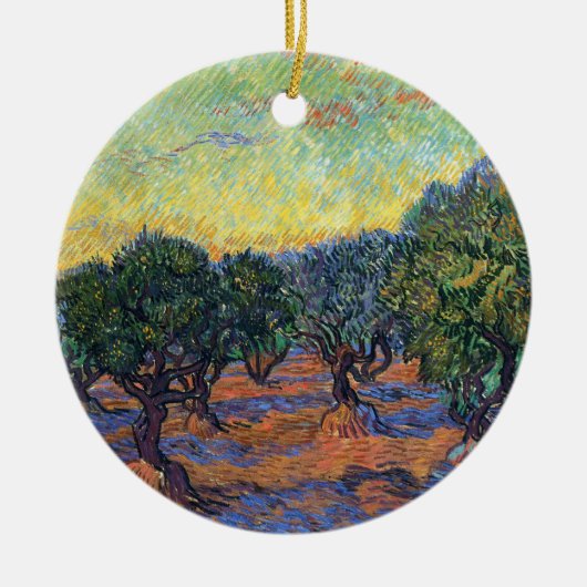 Vincent van Gogh Olijfgaard Impressionisme Kunst Keramisch Ornament (Voorkant)