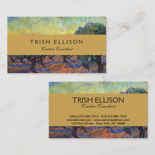 Vincent van Gogh Olijfgaard Impressionisme Kunst Visitekaartje (Voorkant / Achterkant)