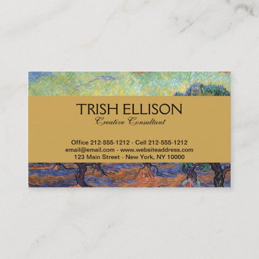 Vincent van Gogh Olijfgaard Impressionisme Kunst Visitekaartje (Achterkant)