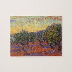 Vincent van Gogh - Olijfgaard, Oranje lucht Legpuzzel