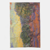 Vincent van Gogh - Olijfgaard, Oranje lucht Theedoek (Verticaal)