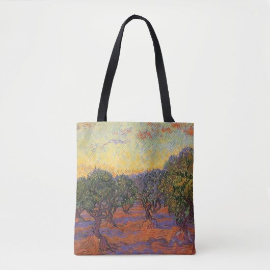 Vincent van Gogh - Olijfgaard, Oranje lucht Tote Bag (Voorkant)