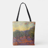 Vincent van Gogh - Olijfgaard, Oranje lucht Tote Bag (Achterkant)