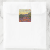 Vincent van Gogh - Olijfgaard, Oranje lucht Vierkante Sticker (Tas)