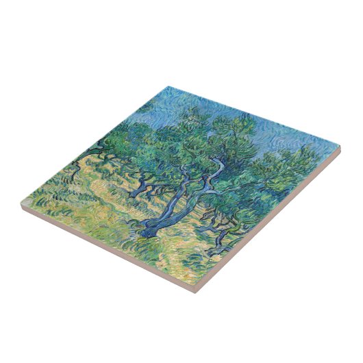 Vincent van Gogh - Olijfgaard Tegeltje (Zijkant)
