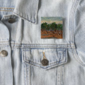 Vincent van Gogh - Olijfgaard Vierkante Button 5,1 Cm (In situ)