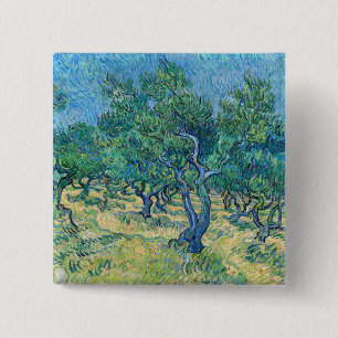 Vincent van Gogh - Olijfgaard Vierkante Button 5,1 Cm