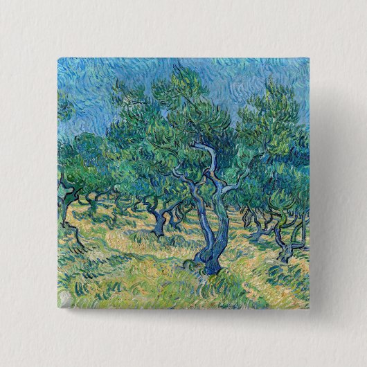 Vincent van Gogh - Olijfgaard Vierkante Button 5,1 Cm (Voorkant)