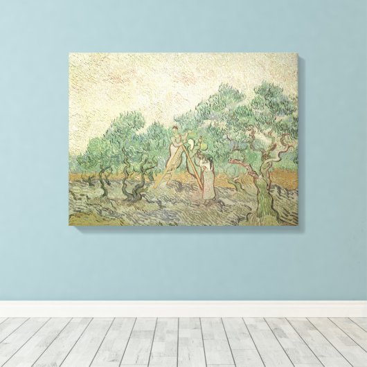 Vincent van Gogh - Olijfplukken Canvas Afdruk (Insitu (Houten vloer))