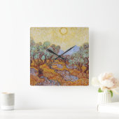 Vincent Van Gogh - Olijven met gele hemel Vierkante Klok (Huis)