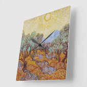 Vincent Van Gogh - Olijven met gele hemel Vierkante Klok (Hoek)