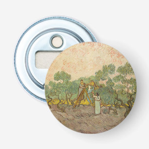 Vincent van Gogh - Olijven plukkende vrouwen Button Flesopener