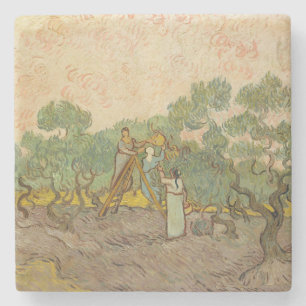 Vincent van Gogh - Olijven plukkende vrouwen Stenen Onderzetter