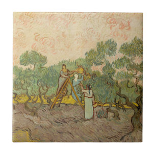 Vincent van Gogh - Olijven plukkende vrouwen Tegeltje