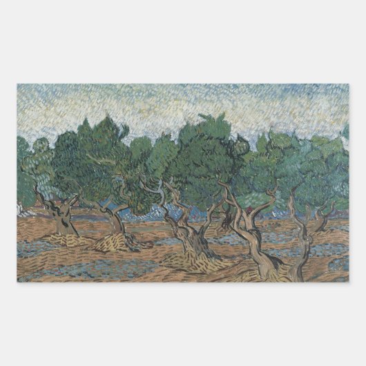Vincent van Gogh - Olive Grove Rechthoekige Sticker (Voorkant)