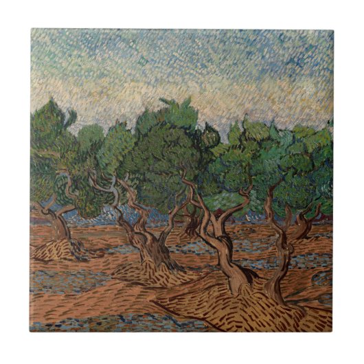 Vincent van Gogh - Olive Grove Tegeltje (Voorkant)