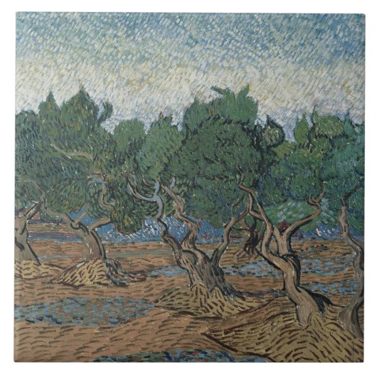 Vincent van Gogh - Olive Grove Tegeltje (Voorkant)