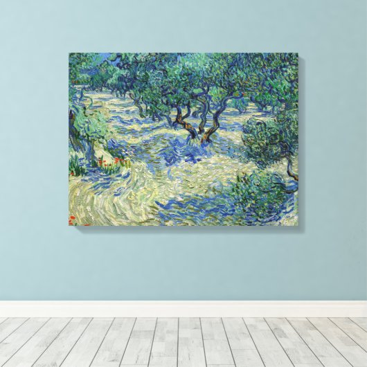 Vincent van Gogh - Olive Orchard Canvas Afdruk (Insitu (Houten vloer))