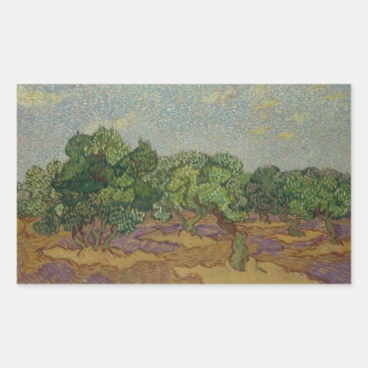 Vincent van Gogh - Olive Trees Rechthoekige Sticker (Voorkant)