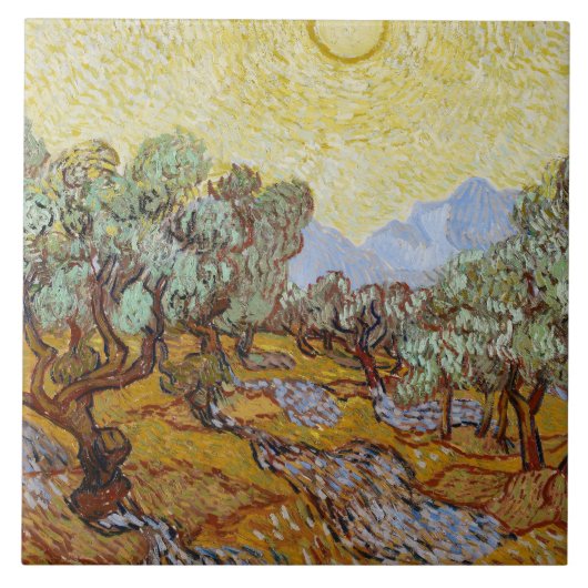 Vincent van Gogh - Olive Trees Tegeltje (Voorkant)