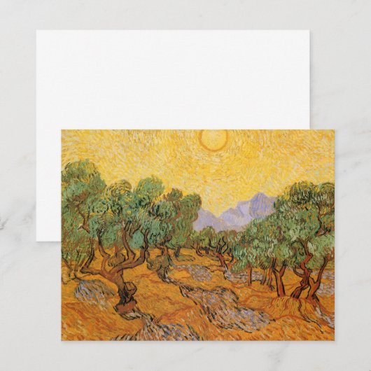 Vincent van Gogh - Olive Trees, Yellow Sky en Sun (Voorkant / Achterkant)