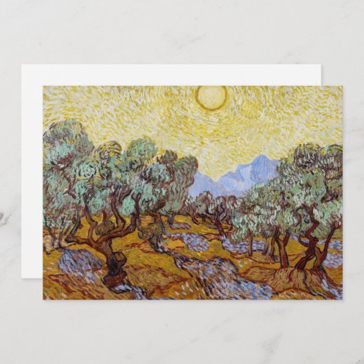 Vincent van Gogh - Olive Trees, Yellow Sky en Sun Bedankkaart (Voorkant / Achterkant)